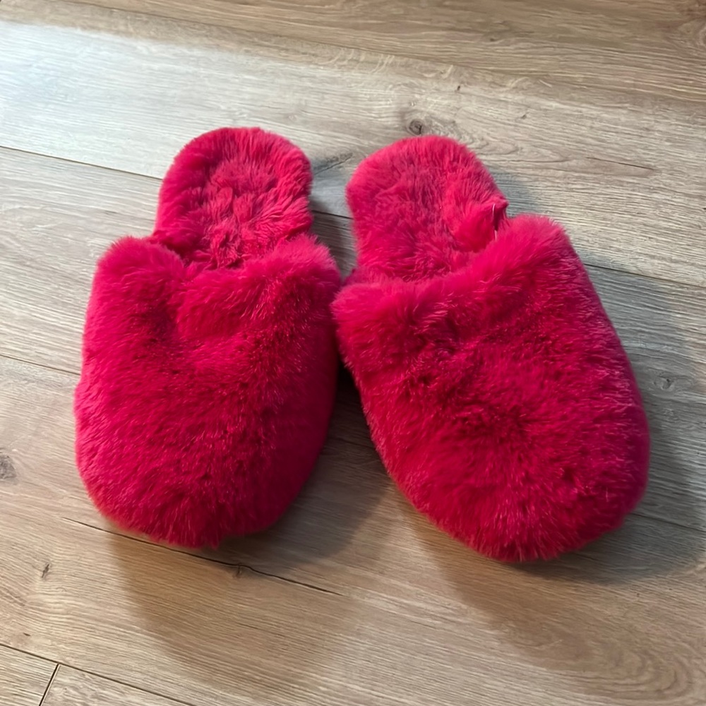 Jcrew hot pink slippers women size 12 EUC!
